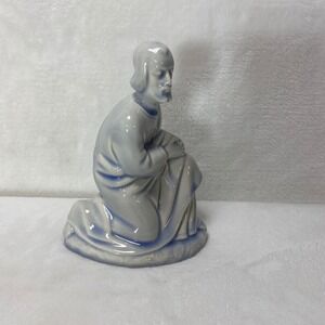 VTG Holland Mold Ceramic Joseph Kneeling Blue White Nativity Scene Christmas '76